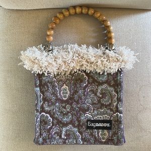 Bag Daddy Y2K Paisley Beaded Fringe Small Bag Purple Brown One Size